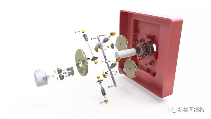 差減變速器錐齒輪直齒輪蝸輪組合箱模型3d圖紙stp格式